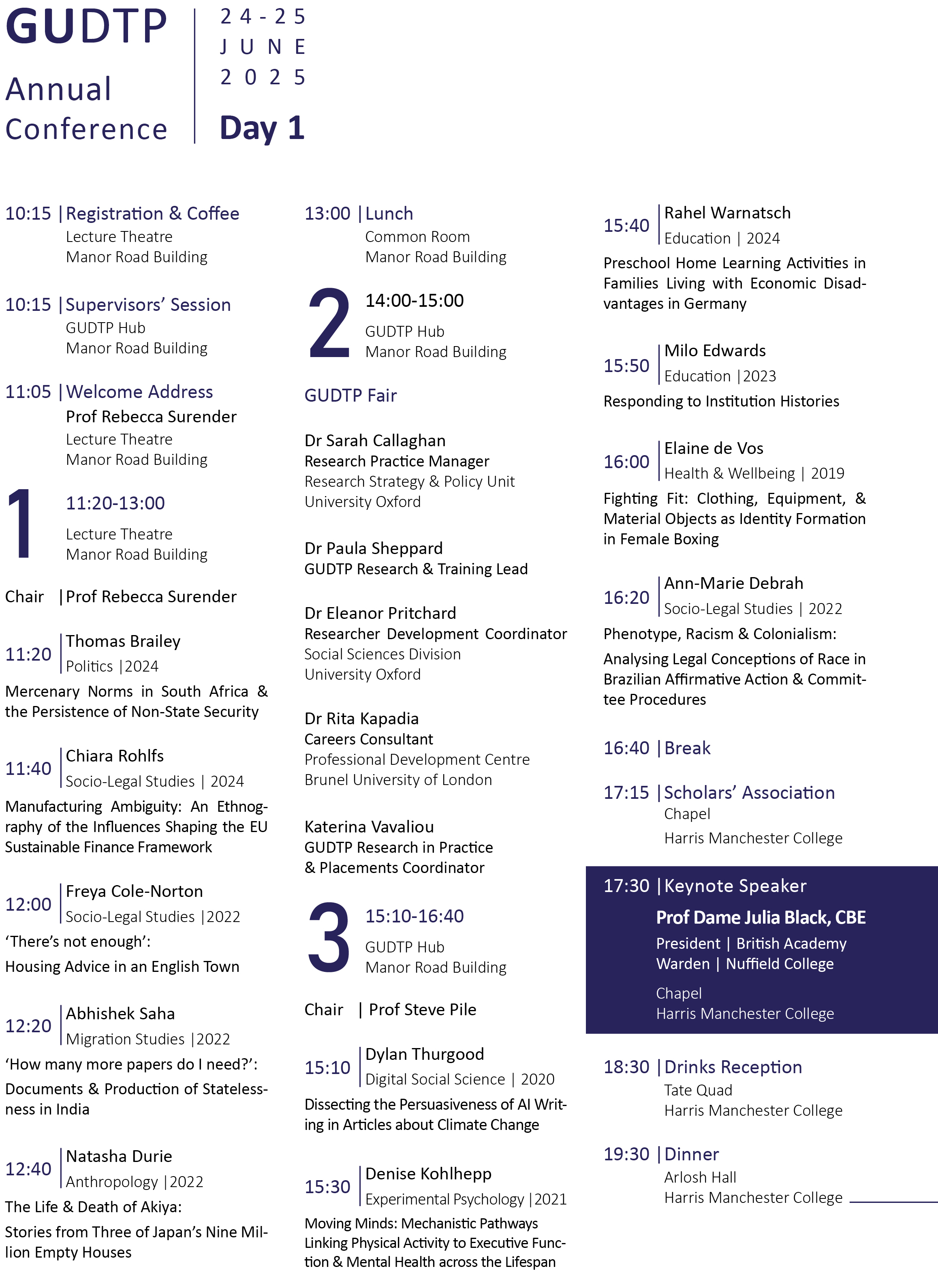 Gudtp2025 programme page 1