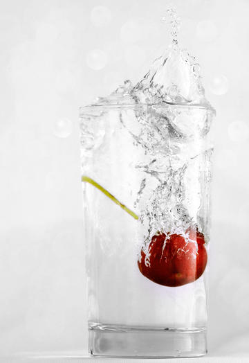 For decoration on;y: Photo of glass with a cherry inside