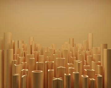 a group of yellow tubes 