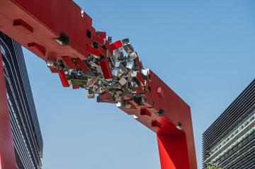 cubical sculpture of an abstract nature