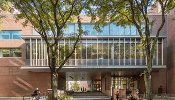Architectural photograph of a passageway at Harvard Kennedy School